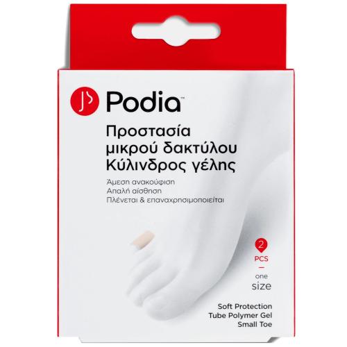 Podia Soft Protection Tube Polymer Gel Κυλινδρικό Επίθεμα Γέλης για την Προστασία του Μικρού Δακτύλου του Ποδιού, Κατά της Τριβής One Size 2 Τεμάχια